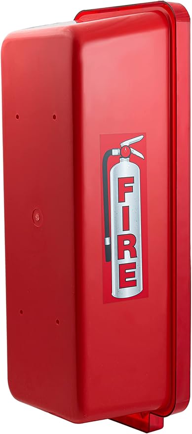 PRO&Family Fire Extinguisher Cabinet 5 lb Fire Extinguisher Box Outdoor Fire Cabinet Mounted Fire Extinguisher Cabinet Fire Extinguisher Cover (1, Red with Clear Pull-Cover, 5 lb)