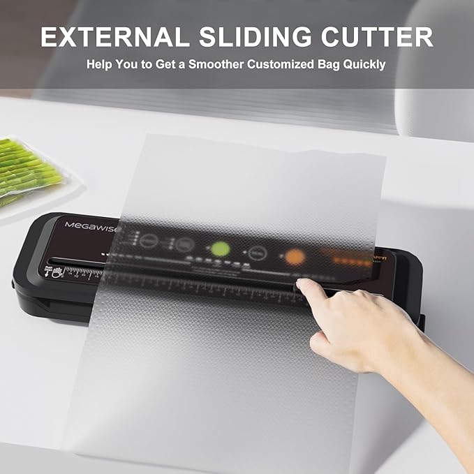 MegaWise Powerful and Compact Vacuum Sealer Machine One-Touch Automatic Food Sealer