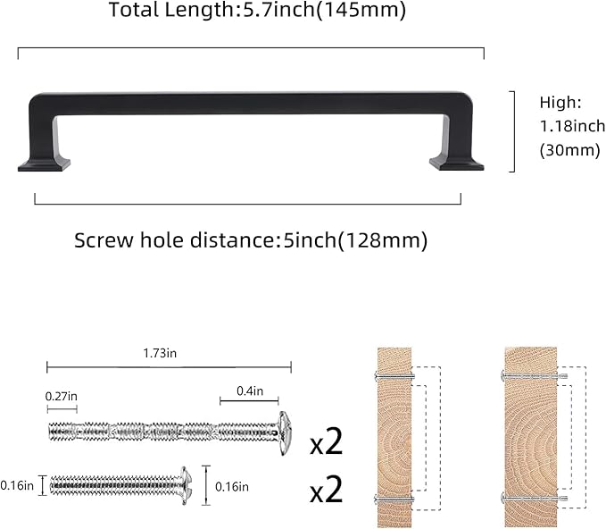 COTYKILEY 10 Pack 5 Inch(128mm) Oil Rubbed Bronze Cabinet Handles Kitchen Cabinet Pulls Cabinet Door Handles Kitchen Cabinet Hardware Cupboard Drawer Pulls Dresser Handles