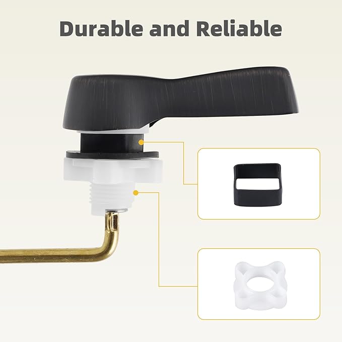 iFealClear 2 Pack Universal Metal Toilet Tank Flush Lever Replacement, Solid Brass Front Mount Handle Toilet Tank Trip Lever with 2 Pieces Stainless Steel Flapper Chains, Oil Rubbed Bronze