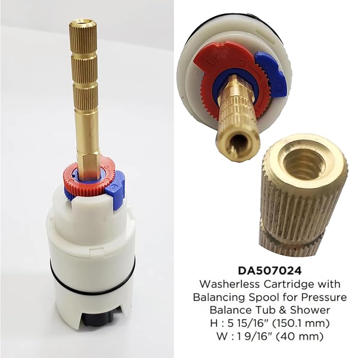 GA507024 Compatible with Gerber Plumbing Washerless Cartridge and Balancing Spool;Compatible With Tub And Shower Pressure Balance Valves