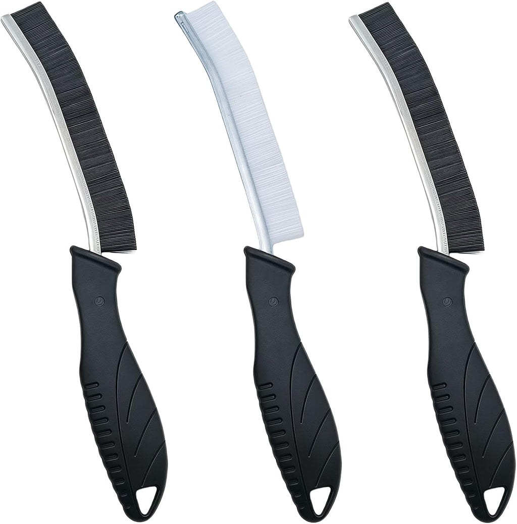 3PCS Hard Bristle Crevice Cleaning Brush - Thin Cleaning Brush for Tight Spaces, Water Bottle and Tube Cleaner Brush, Multi-Purpose Home Cleaning Tools for Kitchen, Bathroom, Toilet, Car, Trough