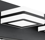 Ralbay 46inch Vanity Light Modern 7 Lights Black Bathroom Vanity Lighting Fixtures Over Long Mirror Acrylic Up and Down Matte Black Bathroom Wall Mounted Lights