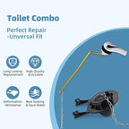 Universal Toilet Handle Replacement Kit Side Mount with 2-Inch Rubber Toilet Flapper, Toilet Tank Parts Compatible with Kohler, American Standard, TOTO, Mansfield, Angle Mount-Chrome