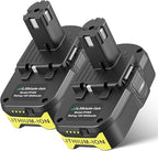 2 Packs P103 18V 3000mAh Lithium Battery Compatible with Ryobi 18V Cordless Power Tools