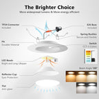 LVWIT 6 Inch LED Recessed Lighting, Slim Can Lights with White Cover, 5CCT Color Selectable, Dimmable Downlight with E26 Conversion Kit, 48 Pack