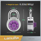 LanuBe Standard Dial Combination Lock, 2 inches. Wide, with Different Combinations, Purple Turnplate, Pack of 48; Lock for School, Employee, Gym Sports Locker, Case, Toolbox
