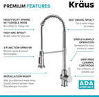 KRAUS Britt 2nd Gen Commercial Style Pull-Down Single Handle Kitchen Faucet in Spot Free Stainless Steel, KPF-1691SFS