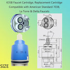 K35B Faucet Cartridge, Replacement Cartridge Compatible with American Standard 7038, La Torre & Delta Faucets-KEROX