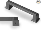 10 Pack 3.75 Inch(96mm) Hole Center Matte Dark Gunmetal Gray Modern Cabinet Pulls Kitchen Cabinet Handles Kitchen Cabinet Hardware Timeless Drawer Pulls for Dresser Cupboard Wardrobe, Gray(3.75x10)