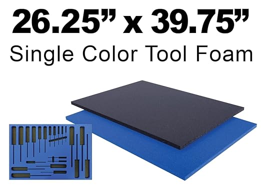 5S Lean Tool Box Foam Organizers 1/2 INCH Thick (1 Piece) (26.25"x39.75", Black)