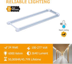 4-Pack T8 U Bend LED Tube Light 2FT 24W (60W Equivalent) U Shaped Bulb 6000K Daylight White 2640lm for Fluorescent Replacement, Dual-End Powered