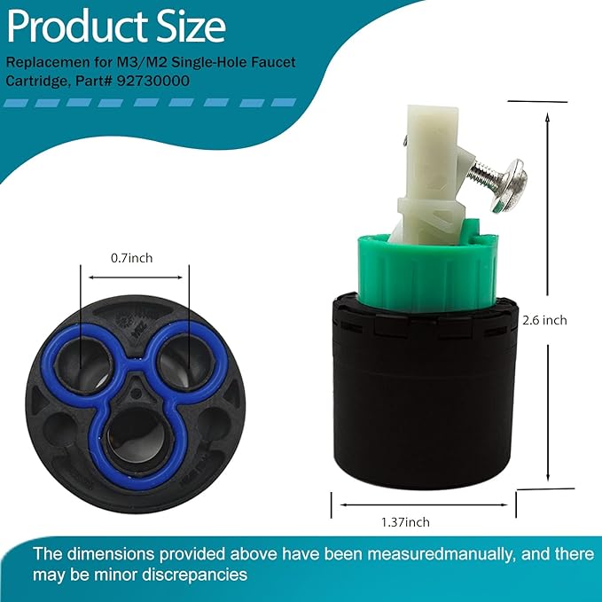 92730000 Kitchen Faucet Cartridge for hansgrohe Replacement Parts, for M3/M2 2IN Single-Hole Valve Cartridge, Kitchen Faucet Parts, for hansgrohe Kitchen Faucet Valve Core, for Hansgrohe Parts