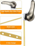 Hidnvefen Toilet Handle Replacement Kit Universal Toilet Flush Handle, Zinc Alloy Toilet Tank Trip Lever with H2 Brass Arm, Compatible with American Standard/Mansfield Toilet, Brushed Nickel