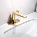 6 Inch Faucet Deck Plate for Bathroom Sink - Universal Fit for 1 Hole or 3 Hole 4 Inch Centerset Basins - Escutcheon Faucet Plate - Stainless Steel Faucet Hole Cover(Chrome Gold)