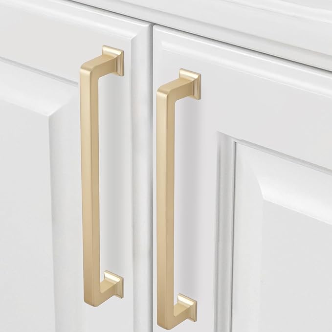 COTYKILEY 6 Pack 15 Inch(381mm) Brushed Brass Kitchen Cabinet Handles Gold Cabinet Pulls Kitchen Cabinet Hardware