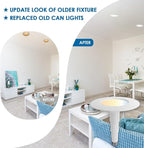 Jolux 4-Pack 5/6" 5CCT Retrofit LED Recessed Lighting,Selectable 2700K/3000K/3500K/4000K/5000K,12W=60W,800Lumen,Dimmable Can Lights,Adjustable Retrofit Downlight Installation,Bevel Trim