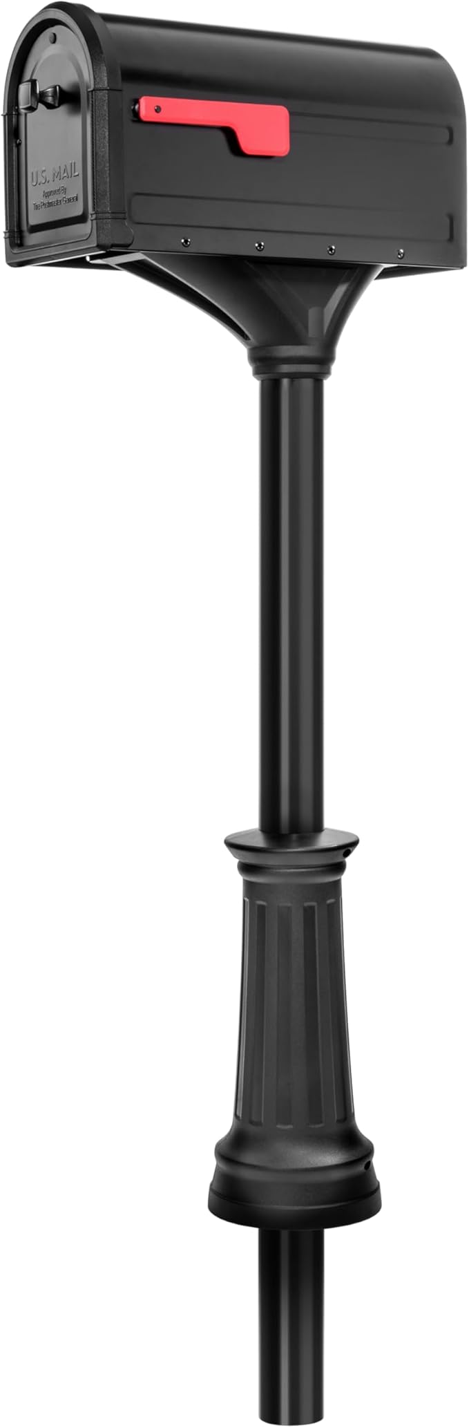 Architectural Mailboxes 7980B-10 Roxbury Mount Mailbox and Premium Steel Post Combo, Medium, Black