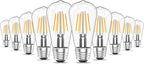 Ralbay ST48 Vintage LED Edison Bulbs 10 Pack, 60W Equivalent, Warm White 2700K, Clear Glass E26 Medium Base