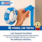 Blue Painters Tape 1 Inch Wide, 1 Roll Masking Tape - Perfect for Precise Lines on Walls & Trim, Multi-Surface, Residue-Free, Easy Removal - Ideal for Indoor & Outdoor Use, 0.94in x 60yds