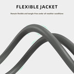 8ft Outdoor Extension Cord for Christmas Decorations- 16/3 Heavy Duty SJTW Waterproof Gray Electrical Cable with 3 Prong Grounded Plug for Safety, Great for Lawn and Major Appliances