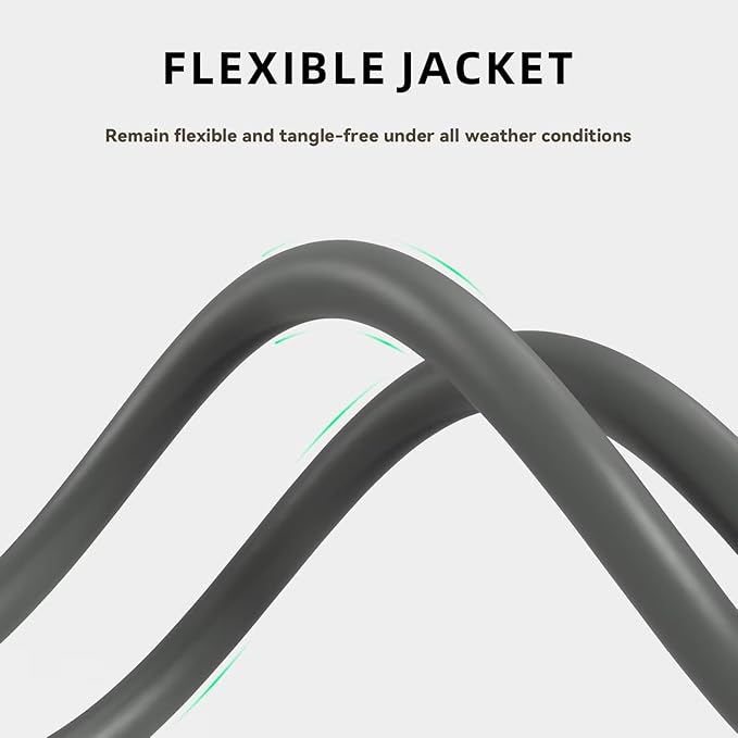 25ft Outdoor Extension Cord for Christmas Decorations - 16/3 Heavy Duty SJTW Waterproof Gray Electrical Cable with 3 Prong Grounded Plug for Safety, Great for Lawn and Major Appliances