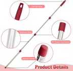 Mop Handle for Ocedar, Mop Handle for O Cedar, Spin Mop Replacement Handle for O Cedar, 4 Section 30" to 58" Mop Handles for Ocedar Spin Mop & H2pro Flat Mop, Mop Stick Mop Pole Handle for Ocedar Mop