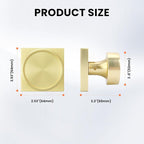 Haidms Brushed Gold Dummy Door Knobs, Half Brushed Brass No-Turning Dummy Knob for Closet Doors, Zinc-Alloy Single-Sided Door Locks (4 Pieces/2 Pairs)