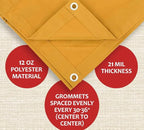Mytee Products 20' x 40' Tan 12oz Canvas Tarp with Grommets - Water Resistant - Heavy Duty Canvas Tarps - Multipurpose Tarpaulin Cover for Canopy Tent, Roof, Camping, Semi Trucks & Cargo
