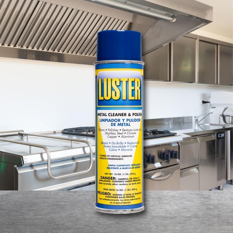 Luster Metal Cleaning Spray: Water-Based Cleaner for Metal Surfaces | Removes Oil, Food Stains, Watermarks | Polishes and Restores Shine to Stainless Steel, Chrome, Copper, Aluminum | No Greasy Film.