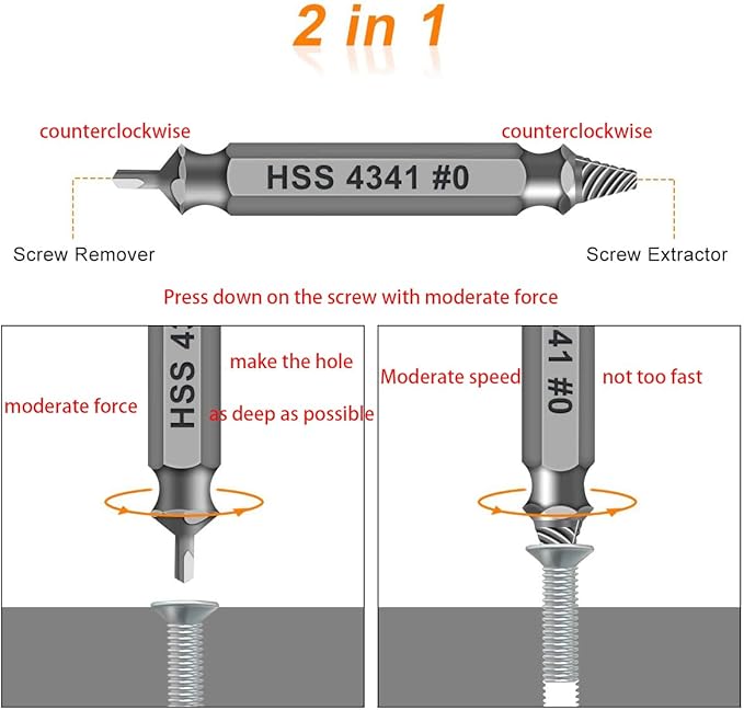 Gifts for Men,Damaged Screw Extractor Set-Christmas Stocking Stuffers for Men Adults Him,Mens Gifts for Dad,Husband,Stripped Screws Nuts & Bolts Drill Bit Tools for Easy Removal of Rusty Broken Screw