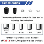 MySit 5 Inches Prep Table Wheels Set of 4, Expanding Stem Casters with Side Brake Fit 7/8", 1", 1-1/8", 1-1/4", 1-3/8"ID Tube Pipe Legs for Stainless Steel Kitchen Cart, Wire Shelving Racks