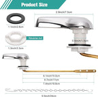 Universal Metal Front Mount Toilet Handle Replacement Kit Chrome Toilet Handle Brass Lever with Stainless Steel Chain Front Universal Flusher Replacement Kit