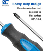 ROTATION 6PCS Magnetic Tip Screwdriver Set, 3 Phillips and 3 Flat, Professional Cushion Grip | 6-Piece Hand Tools Set