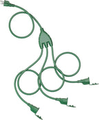 SURAIELEC Outdoor Extension Cord with Multiple Outlets, (5+5+5+5) 20FT Total,10FT End to End, 1-3 Multi Plug Splitter, 16/3C SJTW, for Landscape, Christmas Lights, Halloween Decorations, Green