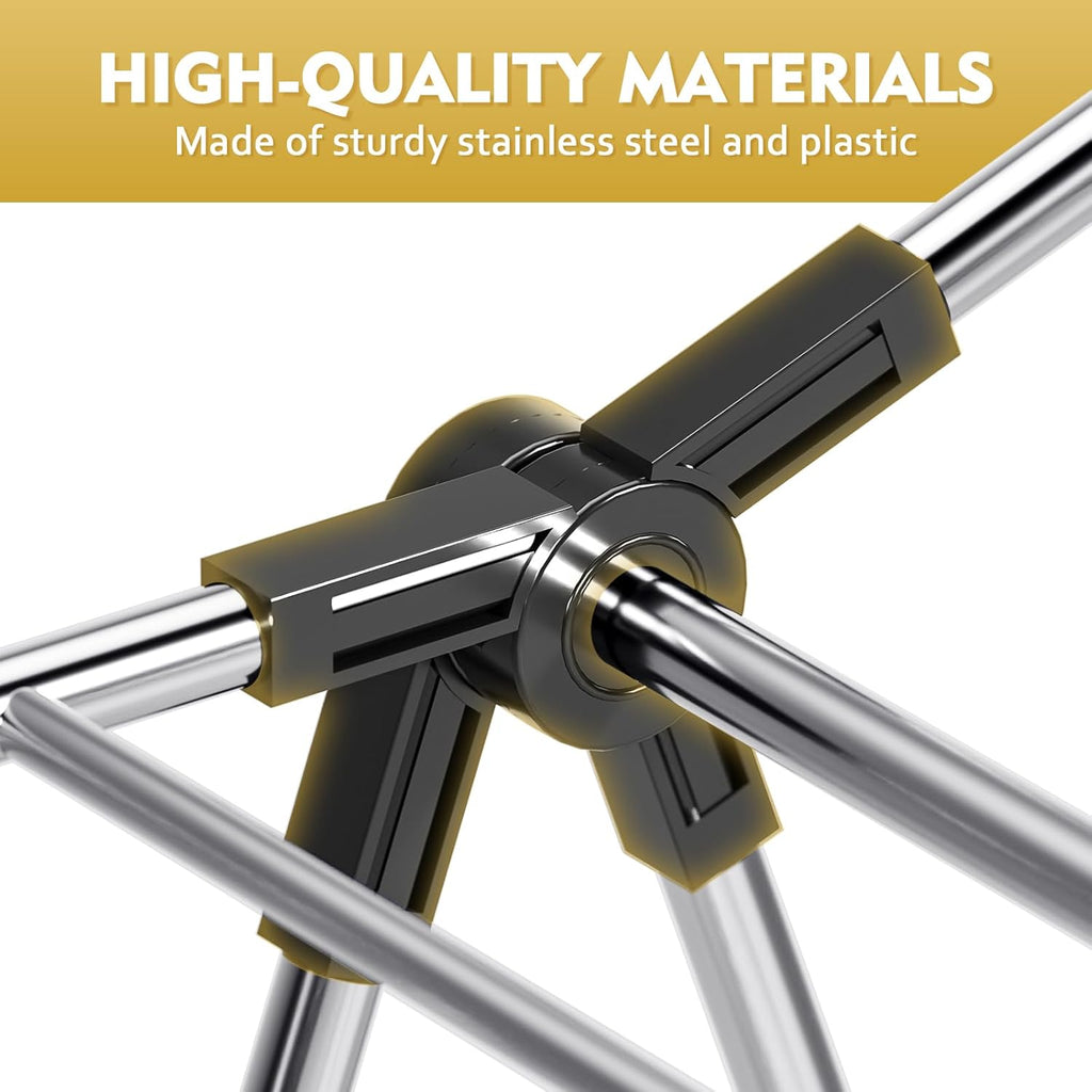 APEXCHASER Clothes Drying Rack, Drying Rack Clothing with Height-Adjustable, Foldable Gullwings Laundry Rack, Indoor Outdoor Use, No Assembly,Black