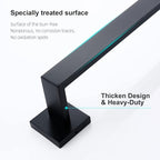 BAGNOLUX Matte Black Bathroom Accessories Set 4 Pieces, Bathroom Towel Holder Set Stainless Steel, Black Towel Bar Towel Racks for Bathroom Wall Mounted, Square Bathroom Hardware Set Heavy Duty