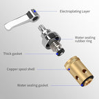 Hot & Cold Side Spindle Assembly for T&S Brass Faucet Handle Stem Assembly Fit for Eterna Valve Replace 002713-40 002714-40 (1 Pair Red & Blue)