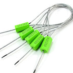 50 pcs Numbered Security Tags Tamper-Evident Steel Wire Cable Seals Pull-Tite Metal Security Seals for Truck, Trailer (Green)