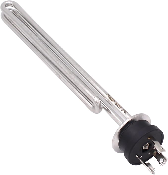 DERNORD 240V 4500W Tri-clamp Foldback Heating Element Stainless Steel Immersion Water Heater with 3-Wire Electrical Locking Plug (1.5 Inch Tri clamp)
