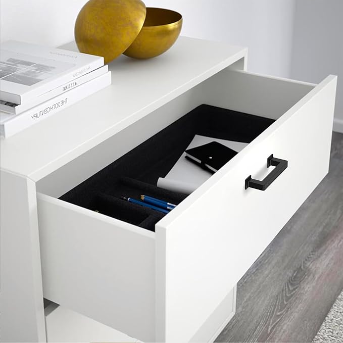 FILTA 3 Inch(76mm) Hole Centers Matte Black Cabinet Pulls(Set of 10),Black Cabinet Pulls Zinc Alloy Kitchen Cabinet Handles Cabinet Hardware for Cabinets Cupboard Drawer