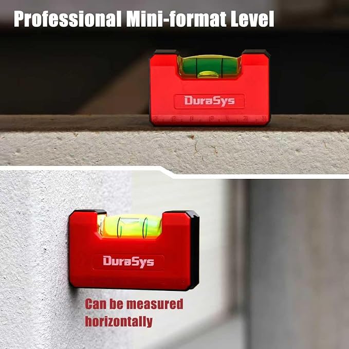 Mini Magnetic Portable Level, 1 Vial Compact Horizontal Vertical Level Tool, 2.5" Smart Pocket-Sized Shock-resistant Ruler