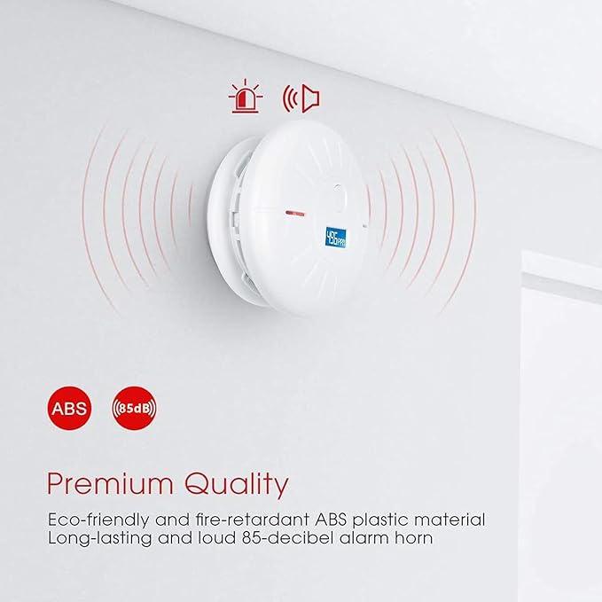3 Pack 10 Year Battery Operated Smoke Detector and Carbon Monoxide Detector, Travel Portable Photoelectric Fire Co Alarm for Home, Kitchen