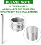 TAISHER 4PCS Stainless Steel Pipe Fittings, 1/4" NPT x 1/4" NPT Male Threaded, 10" Length Nipple Cast Pipe