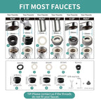 SELLO 1080° Rotating Faucet Extender for Bathroom Sink, Sink Water Faucet Aerator with Brass Extension, Sink Extender with Adjustable Swivel Arm, Fit to Faucet Threads G1/2, 15/16”, and 55/64”