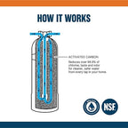 WaterBoss Whole House Water Filter - Whole Home Water Filtration System for Well & City Water - Filters 96.9% of Chlorine Taste & Odor - 6yr, 600,000 Gl, WB-WH-Filter