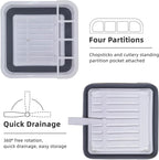 THANSTAR Collapsible Dish Drying Rack for RV Campers Portable Dinnerware Drainer Organizer for Kitchen Travel Trailer