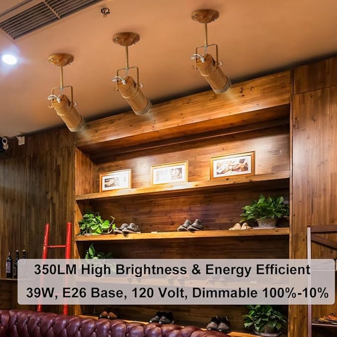 Vinaco PAR16 Halogen Bulb 39 Watt, 6 Pack High Output 350LM PAR16 Bulb（45W Equivalent, PAR16 Flood 39W Warm White 2800K, PAR 16 Dimmable with E26 Base, Halogen 45W Long Neck for Ceiling Light