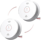 Siterlink Hardwired Smoke Detector Carbon Monoxide Detector Combo 10 Year Battery up, UL 217-9th Conforming, Interconnected Smoke & CO Alarm with Bilingual Voice Alerts, 2 Pack
