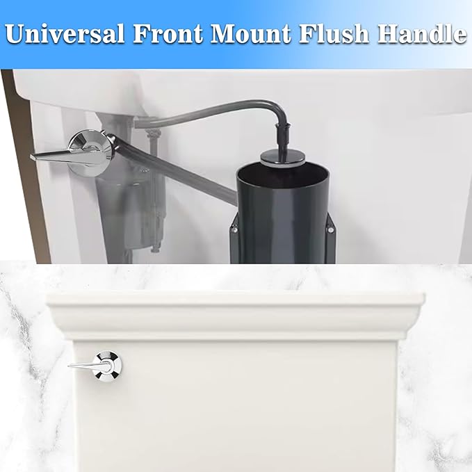 Universal Front Mount Toilet Handle Replacement Compatible with Kohler 1039863-CP/1160316-CP Memoirs Stately Toilet Tank Flush Lever Trip Lever, Polish Chrome